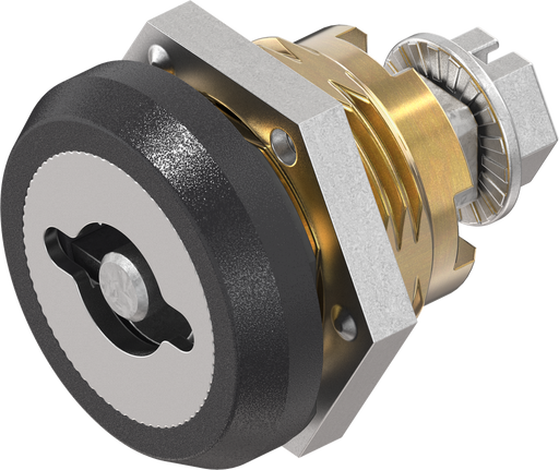 EMKA 1000-U258-01 - Safety quarter turn double bit 5, left version, Brass and zinc die black powder-coated