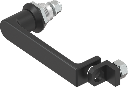 EMKA 1000-U857 L-handle quarter turn for padlock, Steel black powder-coated, with nut