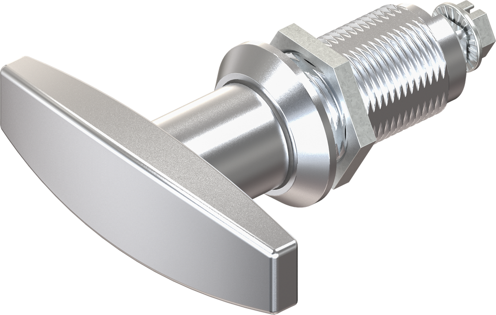 EMKA 1000-U122 - T-handle quarter turn, non-keyed, Zinc die chrome-plated, with nut