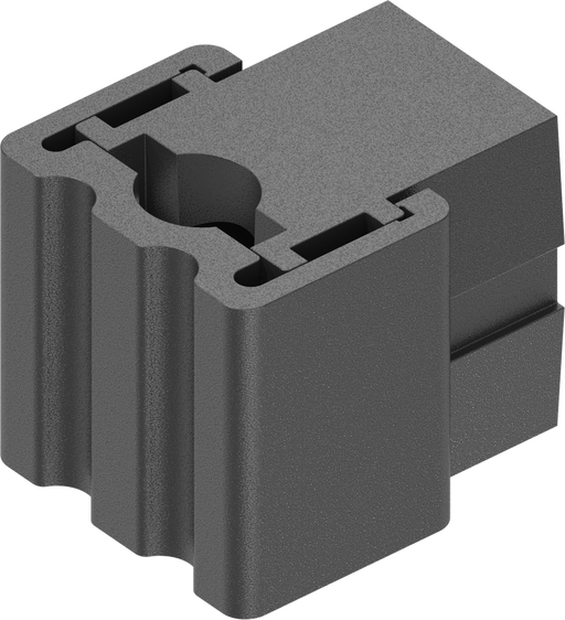 EMKA 1001-U40 - Rod guide for flat rod 14 x 3 or round rod 8 mm, Polyamide black