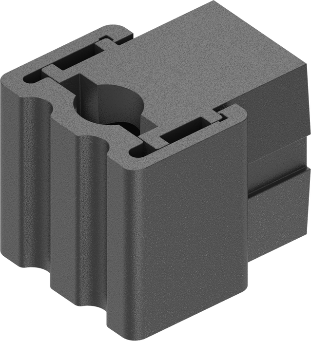 EMKA 1001-U40 - Rod guide for flat rod 14 x 3 or round rod 8 mm, Polyamide black