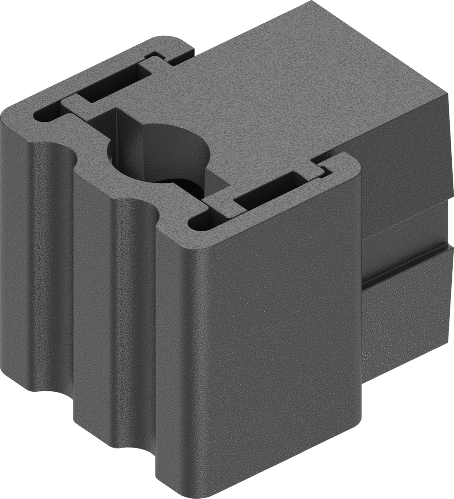 EMKA 1001-U40 - Rod guide for flat rod 14 x 3 or round rod 8 mm, Polyamide black