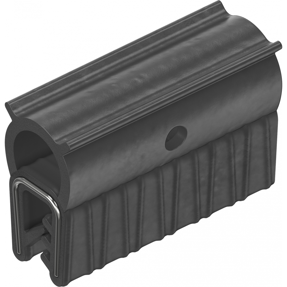EMKA 1011-05-FR01 Sealing profile made of fire protection material, self-clamping, Foam rubber EPDM; clamping profile EPDM 60 ± 5 Shore A black