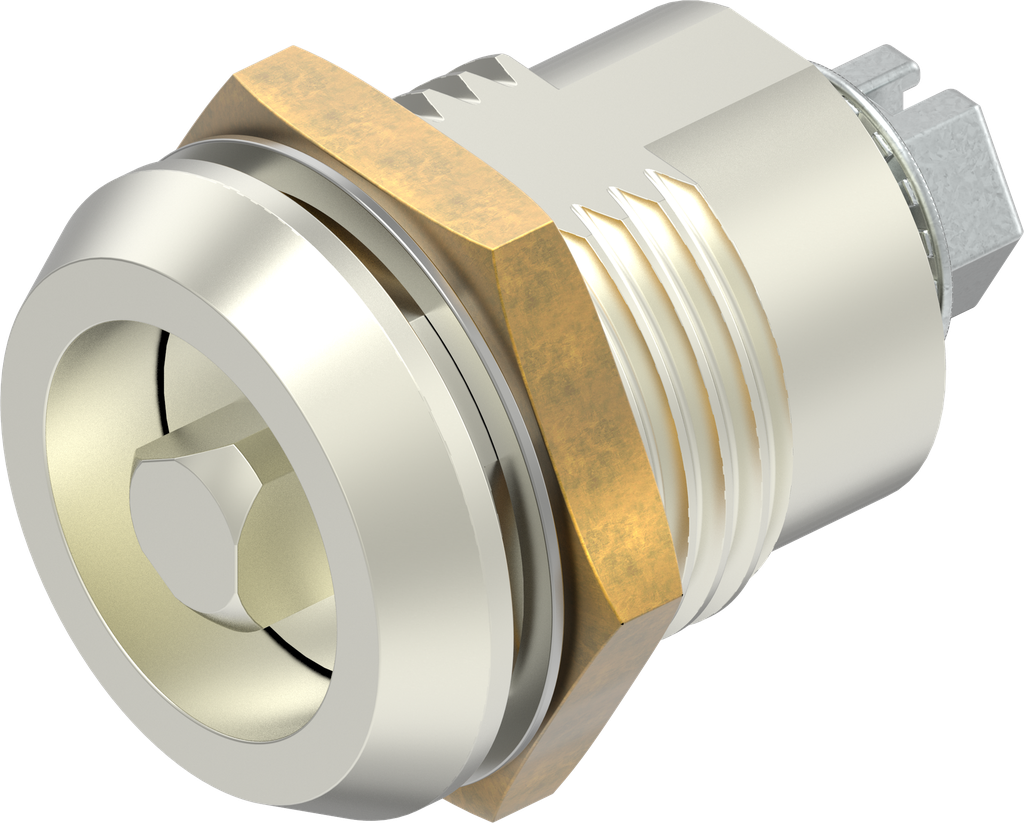 EMKA 1012-U1 Quarter turn with built-in option triangular 6.5, Zinc die nickel-plated; with nut