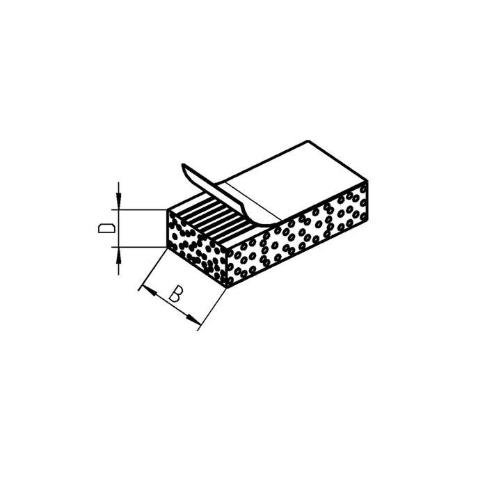 EMKA 1016-61 - Cell sponge rubber 3 x 10 mm, CR black stretch eliminating and self-adhesive