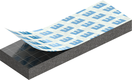 EMKA 1016-61 - Cell sponge rubber 3 x 10 mm, CR black stretch eliminating and self-adhesive