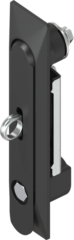EMKA 1150-U19-01 Swinghandle 1150 with insert hexagon male SW 11 and for padlock, Zinc die black powder-coated