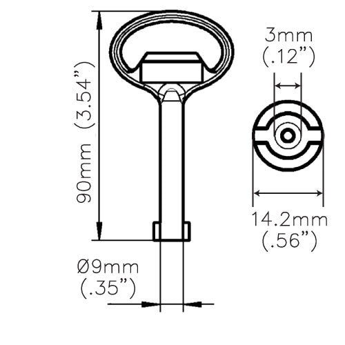 1004-05 EMKA Double Bit 3mm Key — Steel City Supply