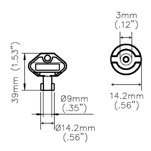 204-0407.03-00000 DIRAK Compatible Double Bit 3mm Pin Double Bit for Pin Key Poly (1004-34)