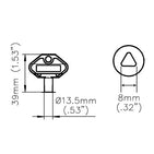 1004-38 EMKA Triangular 8mm Key — Steel City Supply