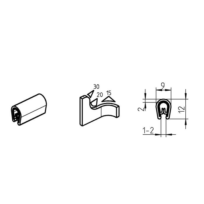 Emka Pvc Edge Protection 1010-10 EMKA PVC Black Edge Protection — Steel City Supply