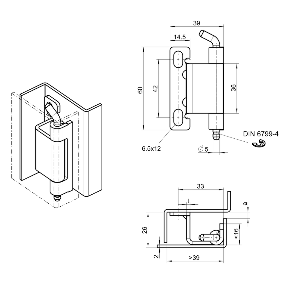 1031U2 EMKA ScrewOn Concealed Hinge — Steel City Supply