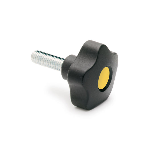 969911-C4 VCT.40 p-5/16-18x3/4-C4  Elesa Yellow Lobe Knob w/ Steel Threaded Stud  5/16-18 x 3/4"